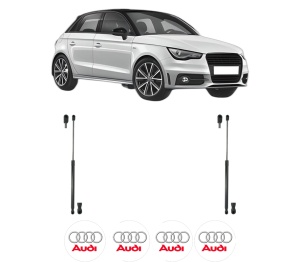 Set 2 amortizoare portbagaj haion AUDI A1 Sportback (8XA, 8XF) din 2011-2018, 2 bucati, KROSNO, 4 stickere auto AUDI v1579