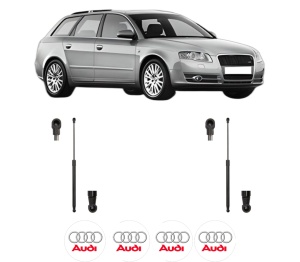 Set 2 amortizoare portbagaj haion AUDI A4 B7 Avant (8ED) din 2004-2008, 2 bucati, MAGNUM TECHNOLOGY, 4 stickere auto AUDI v5899