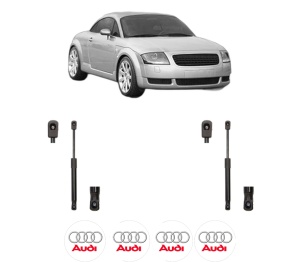 Set 2 amortizoare portbagaj haion AUDI TT (8N3) din 1998-2006, 2 bucati, MAGNUM TECHNOLOGY, 4 stickere auto AUDI v3739