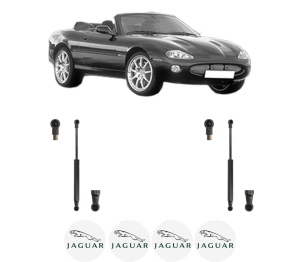 Set 2 amortizoare portbagaj haion JAGUAR XK 8 Convertible (X100) din 1996-2006, 2 bucati, KROSNO, 4 stickere auto JAGUAR v859