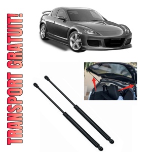 Set 2 amortizoare portbagaj haion MAZDA RX-8 (SE, FE) din 2003-2012, 2 bucati, KROSNO, 4 stickere auto MAZDA