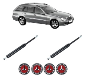 Set 2 amortizoare portbagaj haion MERCEDES-BENZ E-CLASS T-Model (S211) din 2003-2009, 2 bucati, KROSNO, 4 stickere auto MERCEDES-BENZ v3859