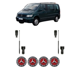 Set 2 amortizoare portbagaj haion MERCEDES-BENZ VITO Van (W638) din 1997-2003, 2 bucati, MAGNUM TECHNOLOGY, 4 stickere auto MERCEDES-BENZ v5839