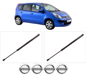 Set 2 amortizoare portbagaj haion NISSAN NOTE (E11, NE11) din 2006-2012, 2 bucati, KROSNO, 4 stickere auto NISSAN v5539
