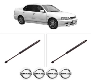 Set 2 amortizoare portbagaj haion NISSAN PRIMERA Hatchback (P11) din 1996-2002, 2 bucati, KROSNO, 4 stickere auto NISSAN v5179