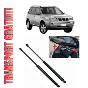 Set 2 amortizoare portbagaj haion NISSAN X-TRAIL I (T30) din 2001-2013, 2 bucati, MAGNUM TECHNOLOGY, 4 stickere auto NISSAN