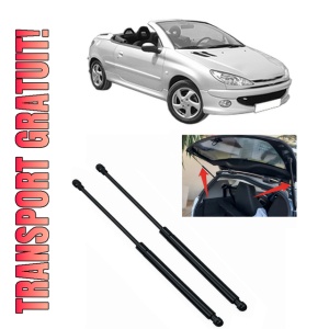 Set 2 amortizoare portbagaj haion PEUGEOT 206 CC (2D) din 2000-2007, 2 bucati, KROSNO, 4 stickere auto PEUGEOT