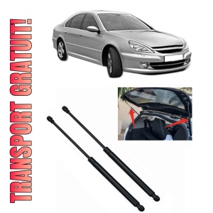Set 2 amortizoare portbagaj haion PEUGEOT 607 (9D, 9U) din 2000-2011, 2 bucati, KROSNO, 4 stickere auto PEUGEOT
