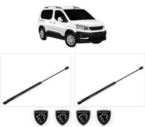 Set 2 amortizoare portbagaj haion PEUGEOT RIFTER din 2018-2023, 2 bucati, KROSNO, 4 stickere auto PEUGEOT v2419