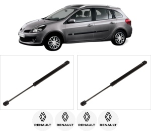 Set 2 amortizoare portbagaj haion RENAULT CLIO III Grandtour (KR0/1_) din 2007-2014, 2 bucati, KROSNO, 4 stickere auto RENAULT v5959