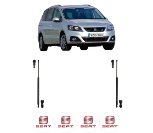 Set 2 amortizoare portbagaj haion SEAT ALHAMBRA VAN (711) din 2015-2022, 2 bucati, KROSNO, 4 stickere auto SEAT v1404