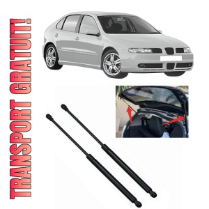 Set 2 amortizoare portbagaj haion SEAT LEON (1M1) din 1999-2006, 2 bucati, MAGNUM TECHNOLOGY, 4 stickere auto SEAT