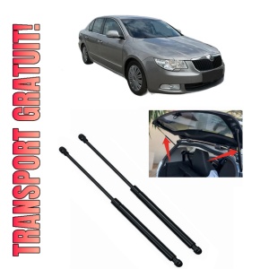 Set 2 amortizoare portbagaj haion SKODA SUPERB II (3T4) din 2008-2015, 2 bucati, KROSNO, 4 stickere auto SKODA