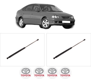 Set 2 amortizoare portbagaj haion TOYOTA AVENSIS Liftback (_T22_) din 1997-2003, 2 bucati, KROSNO, 4 stickere auto TOYOTA v6019