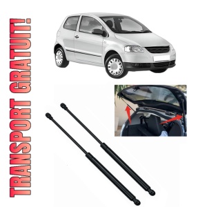 Set 2 amortizoare portbagaj haion Volkswagen FOX Hatchback (5Z1, 5Z3, 5Z4) din 2003-2014, 2 bucati, KROSNO, 4 stickere auto Volkswagen