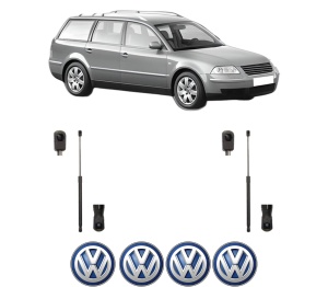 Set 2 amortizoare portbagaj haion Volkswagen PASSAT B5.5 Variant (3B6) din 2000-2005, 2 bucati, MAGNUM TECHNOLOGY, 4 stickere auto Volkswagen v6439