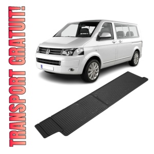 Set 2 covorase Volkswagen T5 Transporter/Caravelle 2003- 2015, Randul 3, din cauciuc 100%, compatibile cu autoturismul Volkswagen T5