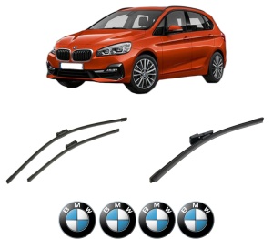Set 3 stergatoare BMW Seria 2 Gran Tourer (F46) din 2014-2020, pentru parbriz si luneta fata si spate auto, Bosch Aerotwin-Aerotwin, din cauciuc siliconat rezistent, 4 Stickere Auto BMW - Img 2