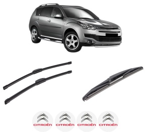 Set 3 stergatoare CITROEN C-CROSSER (VU_, VV_) din 2007-2012, pentru parbriz si luneta fata si spate auto, Bosch Twin-Aerotwin Retrofit, din cauciuc siliconat rezistent, 4 Stickere Auto CITROEN - Img 2