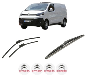 Set 3 stergatoare CITROEN JUMPY III Bus (V_) din 2016-2023, pentru parbriz si luneta fata si spate auto, Bosch Twin-Aerotwin, din cauciuc siliconat rezistent, 4 Stickere Auto CITROEN - Img 2