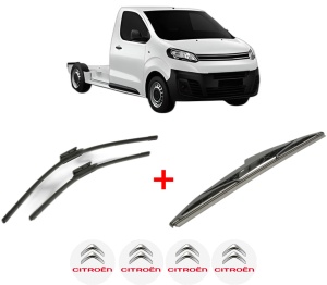 Set 3 stergatoare CITROEN JUMPY III Platform/Chassis (V_) din 2016 - 2023, pentru parbriz si luneta fata si spate auto, Bosch Twin, din cauciuc siliconat rezistent, 4 Stickere Auto CITROEN v8297