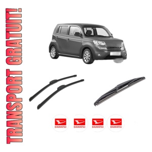 Set 3 stergatoare DAIHATSU MATERIA (M4_) din 2006-2011, pentru parbriz si luneta fata si spate auto, Bosch Twin-Aerotwin Retrofit, din cauciuc siliconat rezistent, 4 Stickere Auto DAIHATSU