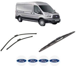 Set 3 stergatoare FORD TRANSIT V363 Van (FCD, FDD) din 2013-2024, pentru parbriz si luneta fata si spate auto, Bosch Twin-Aerotwin, din cauciuc siliconat rezistent, 4 Stickere Auto FORD - Img 2