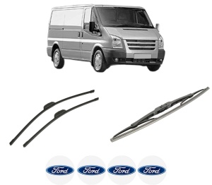 Set 3 stergatoare FORD TRANSIT Van (FA_ _) din 2000-2014, pentru parbriz si luneta fata si spate auto, Bosch Twin-Aerotwin Retrofit, din cauciuc siliconat rezistent, 4 Stickere Auto FORD - Img 2