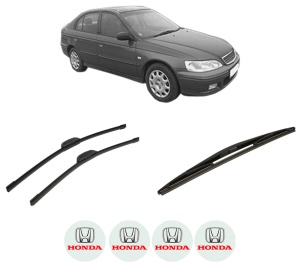 Set 3 stergatoare HONDA ACCORD VI Hatchback (CH, CL) din 1999-2002, pentru parbriz si luneta fata si spate auto, Bosch Twin-Aerotwin Retrofit, din cauciuc siliconat rezistent, 4 Stickere Auto HONDA - Img 2