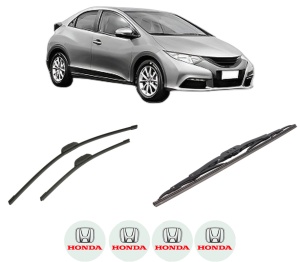 Set 3 stergatoare HONDA CIVIC IX (FK) din 2012-2016, pentru parbriz si luneta fata si spate auto, Bosch Twin-Aerotwin Retrofit, din cauciuc siliconat rezistent, 4 Stickere Auto HONDA - Img 2