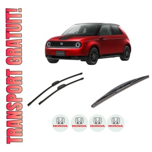Set 3 stergatoare HONDA e (ZC7_) din 2019, pentru parbriz si luneta fata si spate auto, Bosch Twin-Aerotwin Retrofit, din cauciuc siliconat rezistent, 4 Stickere Auto HONDA