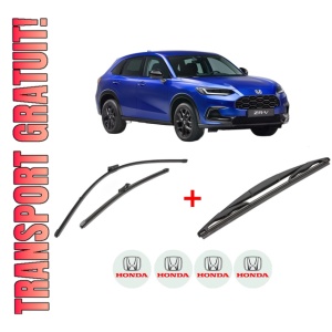 Set 3 stergatoare HONDA ZR-V din 2023, pentru parbriz si luneta fata si spate auto, Valeo Silencio, din cauciuc siliconat rezistent, 4 Stickere Auto HONDA