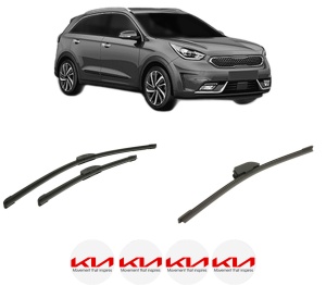 Set 3 stergatoare KIA NIRO VAN (DE) din 2016, pentru parbriz si luneta fata si spate auto, Bosch Aerotwin-Aerotwin Retrofit, din cauciuc siliconat rezistent, 4 Stickere Auto KIA - Img 2