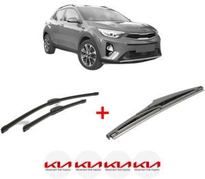 Set 3 stergatoare KIA STONIC (YB) din 2017, pentru parbriz si luneta fata si spate auto, Bosch Twin, din cauciuc siliconat rezistent, 4 Stickere Auto KIA v4697