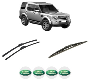 Set 3 stergatoare LAND ROVER DISCOVERY IV (L319) din 2009-2018, pentru parbriz si luneta fata si spate auto, Bosch Twin-Aerotwin Retrofit, din cauciuc siliconat rezistent, 4 Stickere Auto LAND ROVER - Img 2