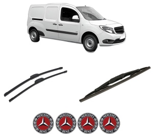 Set 3 stergatoare MERCEDES-BENZ CITAN Box Body/MPV (W415) din 2012-2021, pentru parbriz si luneta fata si spate auto, Bosch Twin-Aerotwin Retrofit, din cauciuc siliconat rezistent, 4 Stickere Auto MERCEDES-BENZ - Img 2