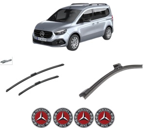 Set 3 stergatoare MERCEDES-BENZ CITAN Tourer (W420) din 2021-2023, pentru parbriz si luneta fata si spate auto, Bosch Aerotwin-Aerotwin, din cauciuc siliconat rezistent, 4 Stickere Auto MERCEDES-BENZ - Img 2