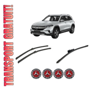 Set 3 stergatoare MERCEDES-BENZ EQB (X243) din 2021-2024, pentru parbriz si luneta fata si spate auto, Bosch Aerotwin-Aerotwin, din cauciuc siliconat rezistent, 4 Stickere Auto MERCEDES-BENZ