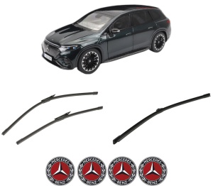 Set 3 stergatoare MERCEDES-BENZ EQS SUV (X296) din 2022-2023, pentru parbriz si luneta fata si spate auto, Bosch Aerotwin-Aerotwin, din cauciuc siliconat rezistent, 4 Stickere Auto MERCEDES-BENZ - Img 2