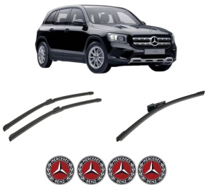 Set 3 stergatoare MERCEDES-BENZ GLB (X247) din 2019-2023, pentru parbriz si luneta fata si spate auto, Bosch Aerotwin-Aerotwin, din cauciuc siliconat rezistent, 4 Stickere Auto MERCEDES-BENZ - Img 2