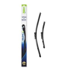 Set 3 stergatoare NISSAN JUKE Van (F15) din 2010 - 2019, pentru parbriz si luneta fata si spate auto, Valeo Silencio, din cauciuc siliconat rezistent, 4 Stickere Auto NISSAN v14443