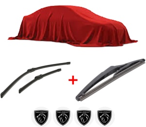 Set 3 stergatoare PEUGEOT 3008 III (KA_, KB_, KC_) din 2023, pentru parbriz si luneta fata si spate auto, Bosch Twin, din cauciuc siliconat rezistent, 4 Stickere Auto PEUGEOT v11411
