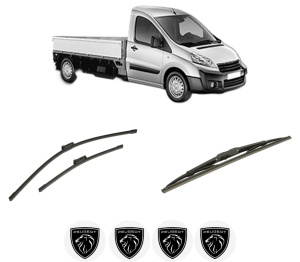 Set 3 stergatoare PEUGEOT EXPERT Platform/Chassis din 2007-2016, pentru parbriz si luneta fata si spate auto, Bosch Twin-Aerotwin, din cauciuc siliconat rezistent, 4 Stickere Auto PEUGEOT - Img 2