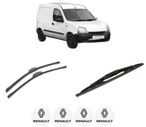 Set 3 stergatoare RENAULT KANGOO Express (FC0/1_) din 1997-2008, pentru parbriz si luneta fata si spate auto, Bosch Twin-Aerotwin Retrofit, din cauciuc siliconat rezistent, 4 Stickere Auto RENAULT - Img 2