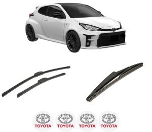 Set 3 stergatoare TOYOTA YARIS (_P21_, _PA1_, _PH1_) din 2020, pentru parbriz si luneta fata si spate auto, Bosch Twin-Aerotwin Retrofit, din cauciuc siliconat rezistent, 4 Stickere Auto TOYOTA - Img 2