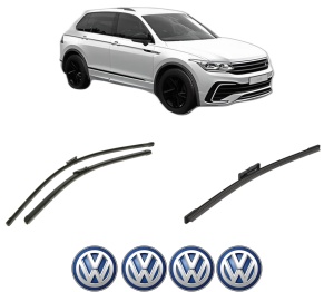Set 3 stergatoare Volkswagen TIGUAN (CT1) din 2023-2024, pentru parbriz si luneta fata si spate auto, Bosch Twin-Aerotwin, din cauciuc siliconat rezistent, 4 Stickere Auto Volkswagen - Img 2