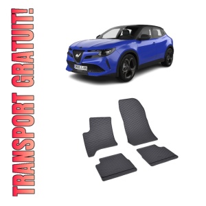 Set 4 covorase Alfa Romeo Junior Ibrida 2025-prezent, din cauciuc 100%, compatibile cu autoturismul ALFA ROMEO Junior