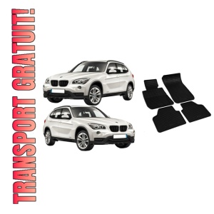 Set 4 covorase Bmw Seria X1 2009-2015, din cauciuc 100%, compatibile cu autoturismul BMW Seria X1
