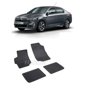 Set 4 covorase Citroen C-Elysee 2012-prezent, din cauciuc 100%, compatibile cu autoturismul CITROEN C-Elysee v840
