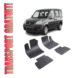 Set 4 covorase Fiat Doblo 5M 2001-2010, din cauciuc 100%, compatibile cu autoturismul FIAT Doblo